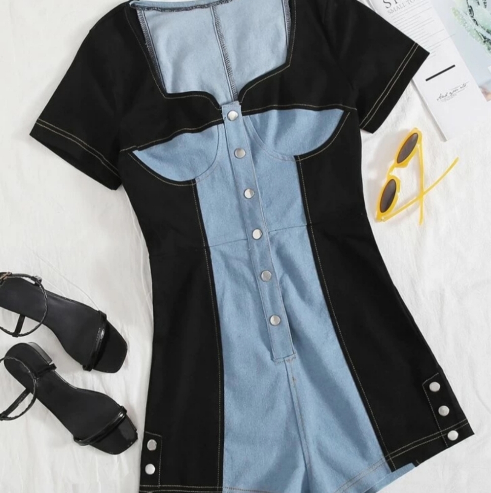 DENIM ROMPER